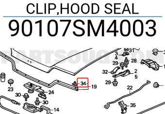 Honda 90107SM4003 CLIP,HOOD SEAL