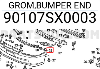 Honda 90107SX0003 GROM,BUMPER END