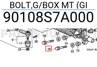 Honda 90108S7A000 BOLT,G/BOX MT (GI
