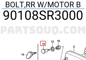Honda 90108SR3000 BOLT,RR W/MOTOR B