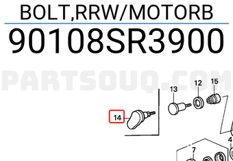 Honda 90108SR3900 BOLT,RRW/MOTORB