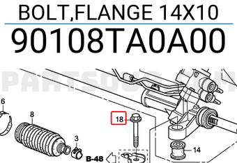 Honda 90108TA0A00 BOLT,FLANGE 14X10