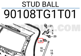 Honda 90108TG1T01 STUD BALL