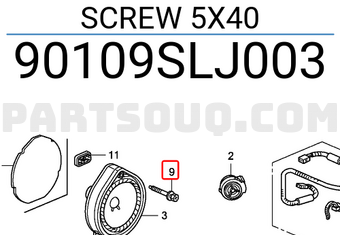 Honda 90109SLJ003 SCREW 5X40