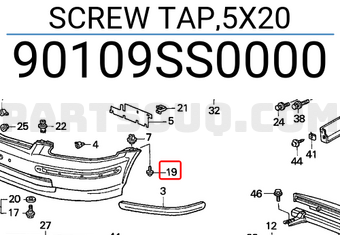 Honda 90109SS0000 SCREW TAP,5X20
