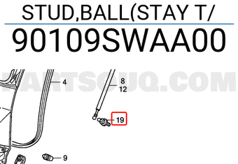 Honda 90109SWAA00 STUD,BALL(STAY T