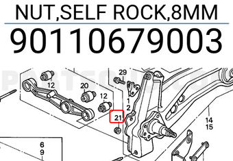 Honda 90110679003 NUT,SELF ROCK,8MM