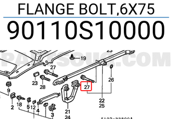 Honda 90110S10000 FLANGE BOLT,6X75