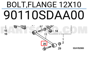Honda 90110SDAA00 BOLT,FLANGE 12X10