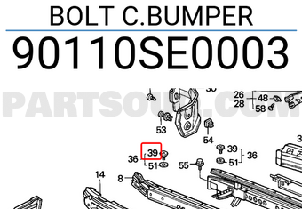 Honda 90110SE0003 BOLT C.BUMPER
