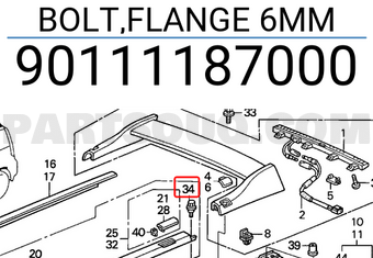 Honda 90111187000 BOLT,FLANGE 6MM