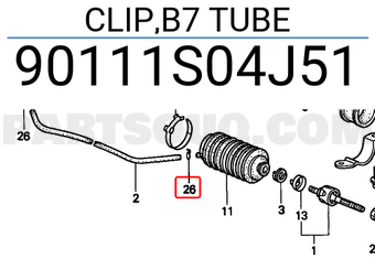 Honda 90111S04J51 CLIP,B7 TUBE
