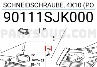 Honda 90111SJK000 SCHNEIDSCHRAUBE, 4X10 (PO