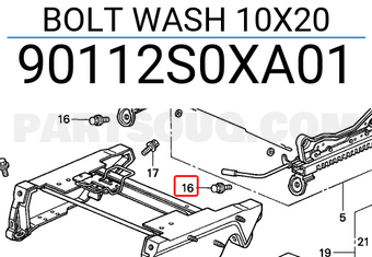 Honda 90112S0XA01 BOLT WASH 10X20