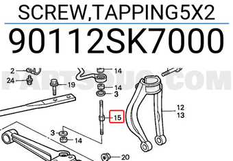 Honda 90112SK7000 SCREW,TAPPING5X2