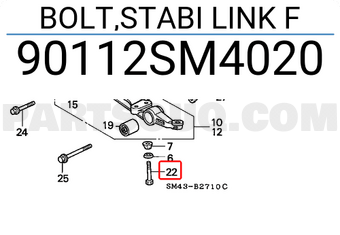 Honda 90112SM4020 BOLT,STABI LINK F