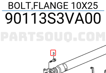 Honda 90113S3VA00 BOLT,FLANGE 10X25