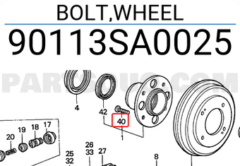 Honda 90113SA0025 BOLT,WHEEL