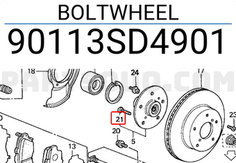 Honda 90113SD4901 BOLTWHEEL