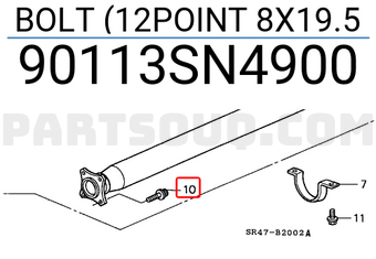 Honda 90113SN4900 BOLT (12POINT 8X19.5