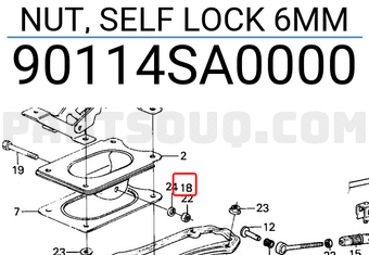 Honda 90114SA0000 NUT, SELF LOCK 6MM