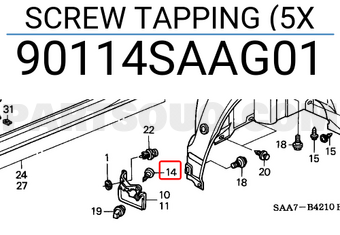 Honda 90114SAAG01 SCREW TAPPING (5X
