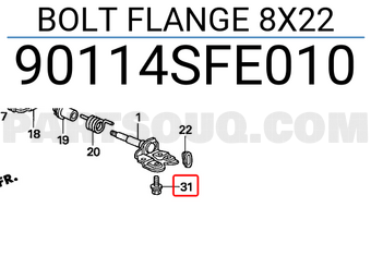 Honda 90114SFE010 BOLT FLANGE 8X22