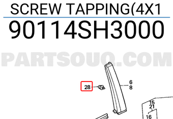 Honda 90114SH3000 SCREW TAPPING(4X1