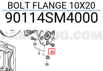 Honda 90114SM4000 BOLT FLANGE 10X20