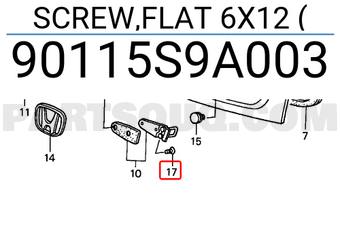 Honda 90115S9A003 SCREW,FLAT 6X12