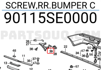 Honda 90115SE0000 SCREW,RR.BUMPER C