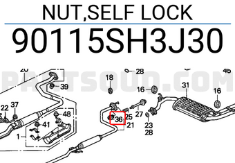 Honda 90115SH3J30 NUT,SELF LOCK