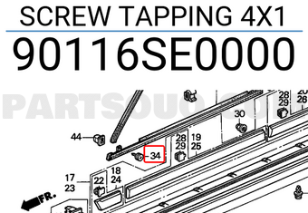 Honda 90116SE0000 SCREW TAPPING 4X1