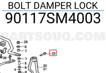 Honda 90117SM4003 BOLT DAMPER LOCK