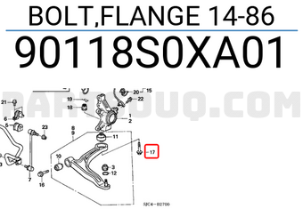 Honda 90118S0XA01 BOLT,FLANGE 14-86
