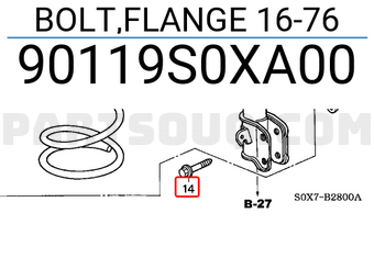 Honda 90119S0XA00 BOLT,FLANGE 16-76