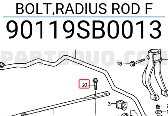 Honda 90119SB0013 BOLT,RADIUS ROD F