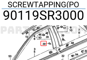 Honda 90119SR3000 SCREWTAPPING(PO