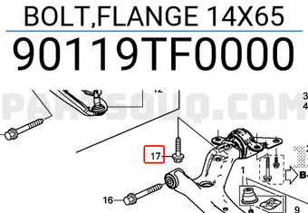 Honda 90119TF0000 BOLT,FLANGE 14X65