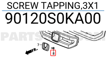 Honda 90120S0KA00 SCREW TAPPING,3X1