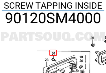 Honda 90120SM4000 SCREW TAPPING INSIDE