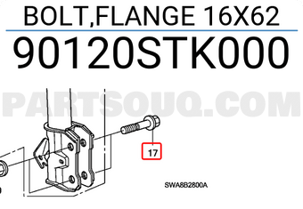 Honda 90120STK000 BOLT,FLANGE 16X62