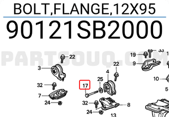 Honda 90121SB2000 BOLT,FLANGE,12X95