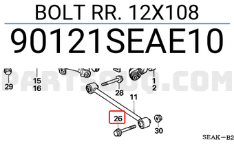 Honda 90121SEAE10 BOLT RR. 12X108