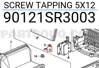 Honda 90121SR3003 SCREW TAPPING 5X12