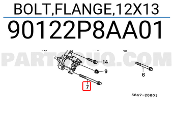 Honda 90122P8AA01 BOLT,FLANGE,12X13