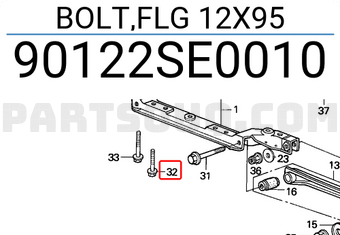 Honda 90122SE0010 BOLT,FLG 12X95