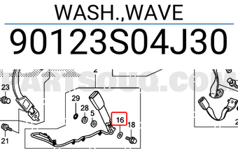 Honda 90123S04J30 WASH.,WAVE