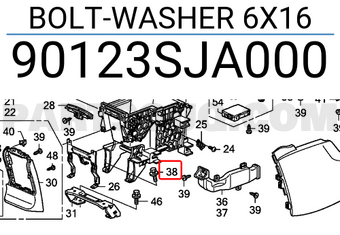 Honda 90123SJA000 BOLT-WASHER 6X16