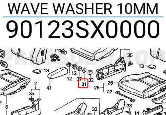 Honda 90123SX0000 WAVE WASHER 10MM